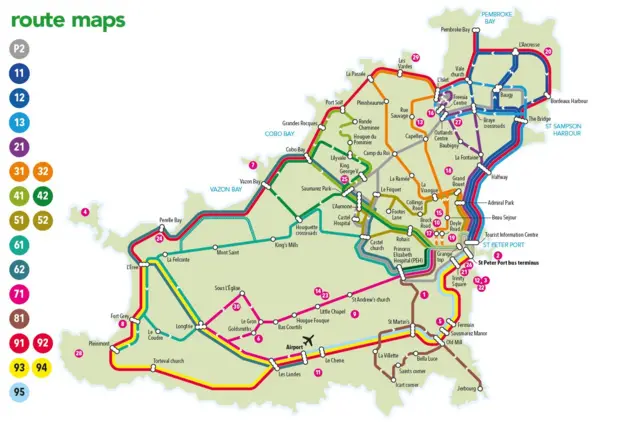 Bus route map