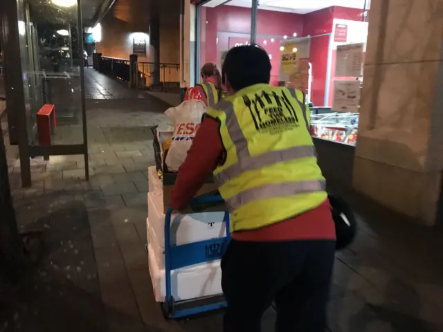 Trolley being pushed