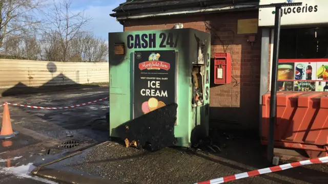 Burnt cash machine