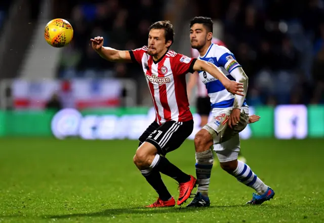 Lasse Vibe beats Massimo Luongo in the West London derby