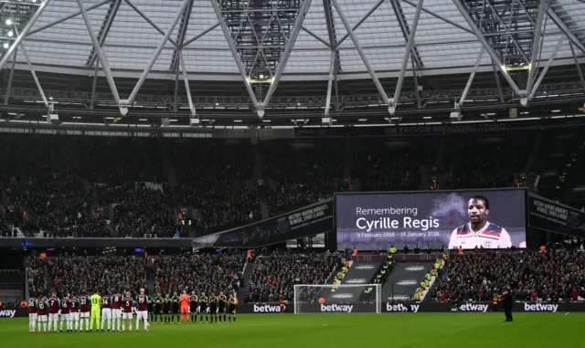 A minute's applause in memory of Cyrille Regis