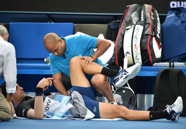 Djokovic receives medical timeout