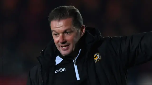 Graham Westkey gestures to a player during his time as Newport County boss