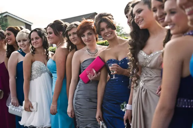 Students heading to a prom in the UK