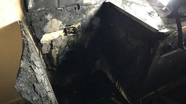 Blackened area around where cooker was