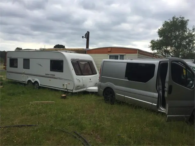 Caravan and van