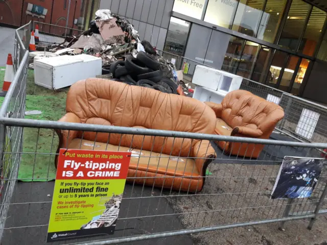 Fly-tipped rubbish