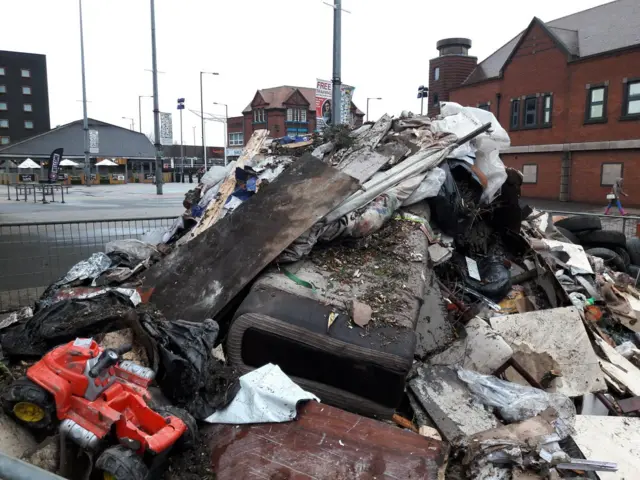 Fly-tipped rubbish