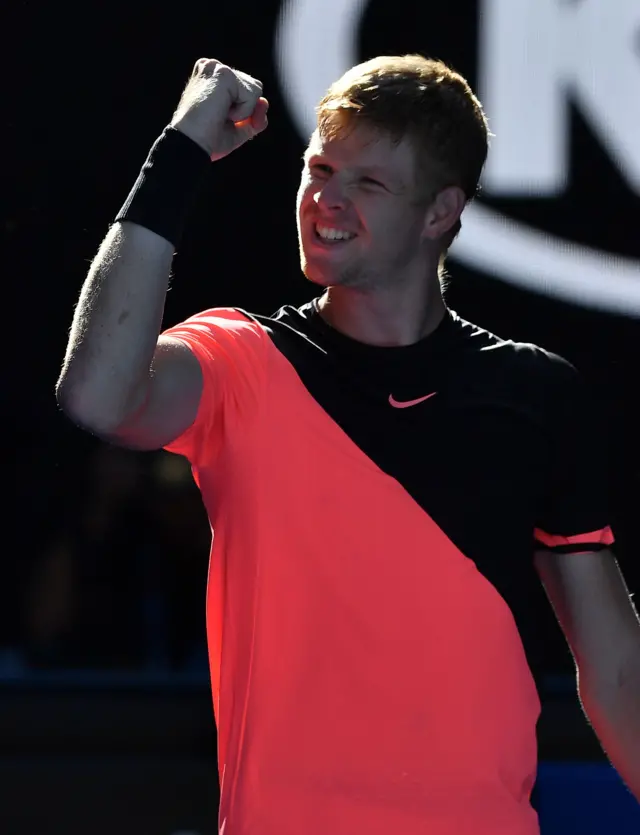 Kyle Edmund celebrates