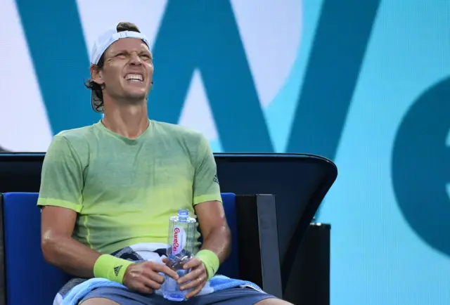 Tomas Berdych rests