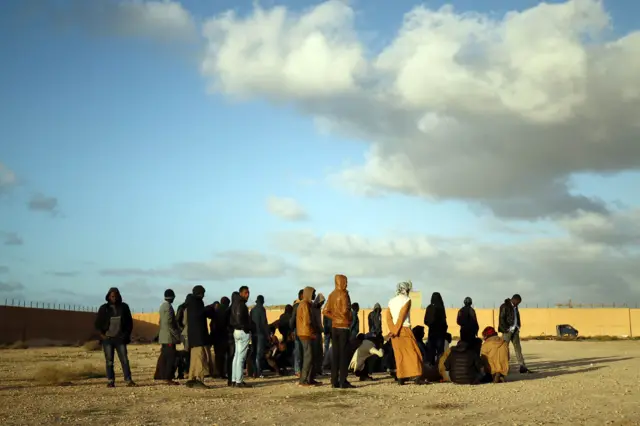 Sudanese migrants in Libya