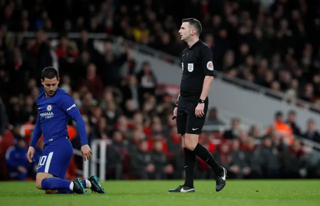 Eden Hazard and Michael Oliver