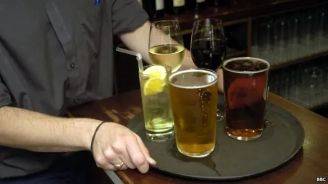 Alcohol on a tray