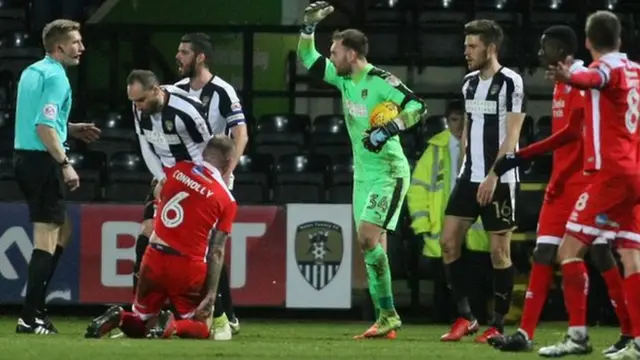 Notts County complain about a penalty being awarded