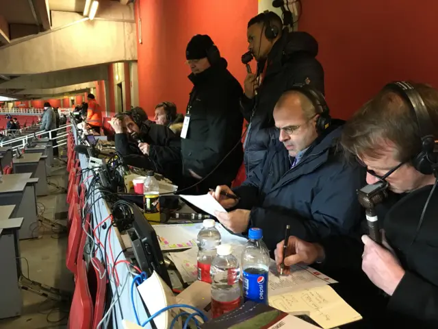 The Radio 5 live team at the Emirates