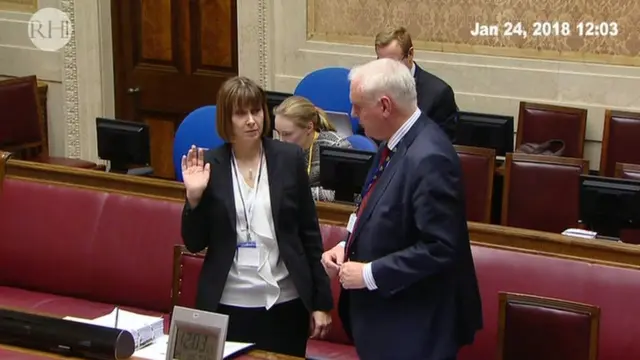 Joanne McBurney is sworn in