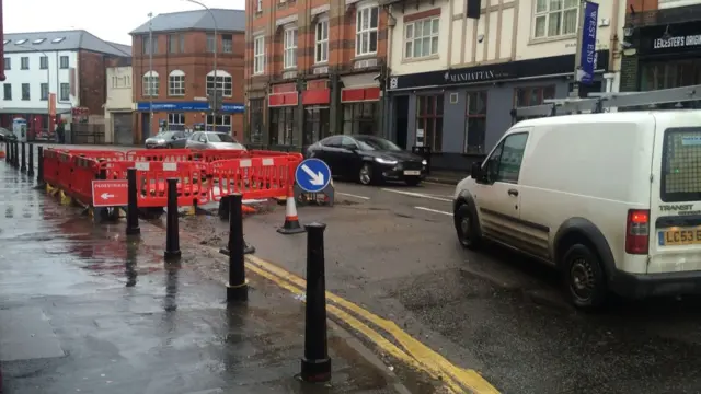 Water main leak in Leicester