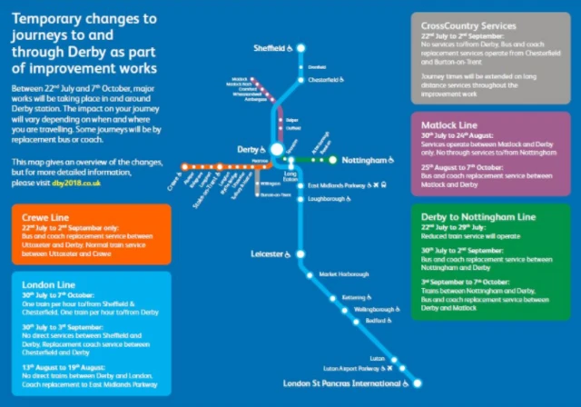 Disruption at Derby railway station