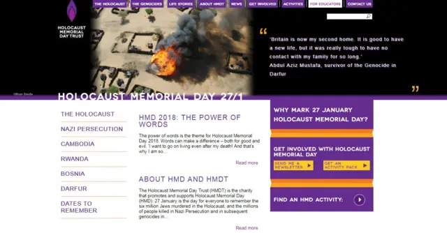 Holocaust Memorial Day Trust website