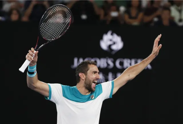 Marin Cilic celebrates