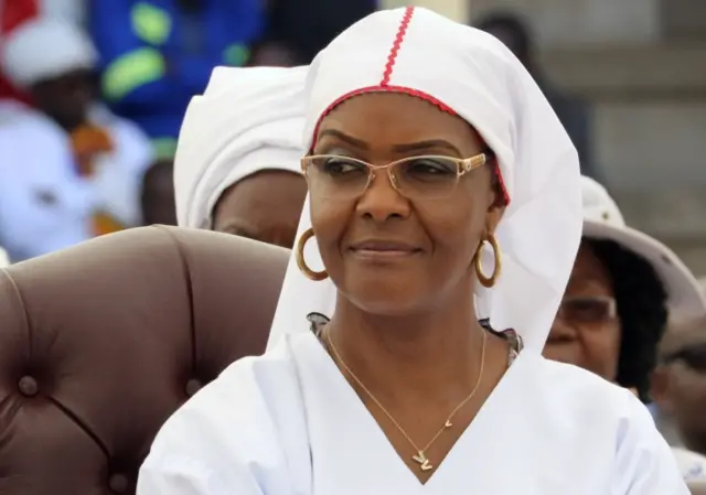 Grace Mugabe dressed in white in November 2017