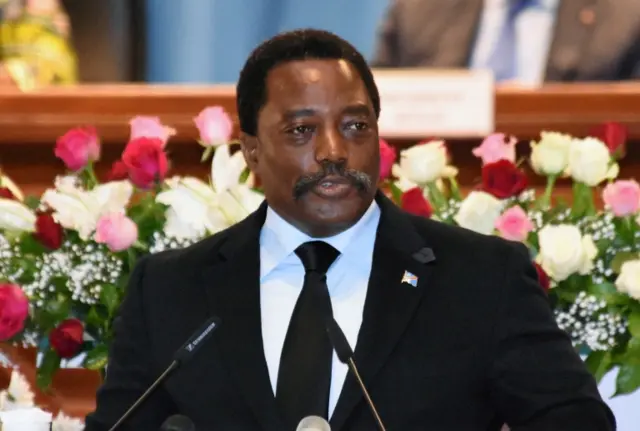 emocratic Republic of Congo's President Joseph Kabila addresses the nation at Palais du Peuple in Kinshasa, Democratic Republic of Congo April 5, 2017.