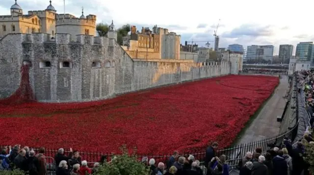 Poppies outside Tower of London