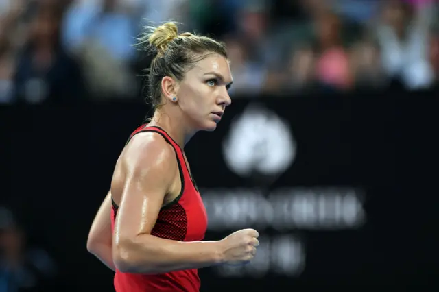 Simona Halep celebrates