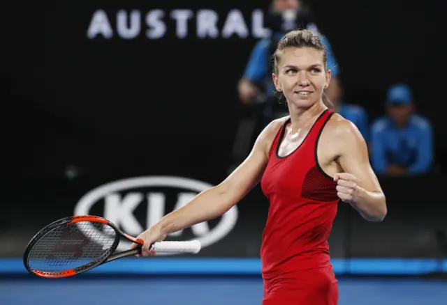 Simona Halep celebrates