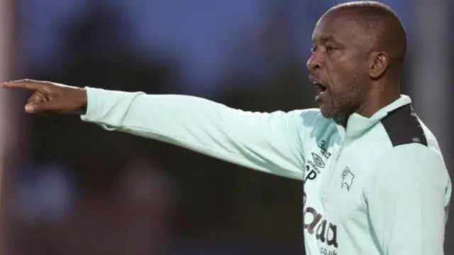 Chris Powell on the touchline during his time as assistant manager at Derby County