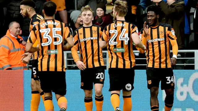 Hull celebrate scoring