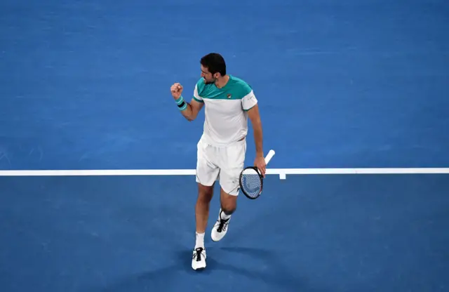 Cilic celebrates