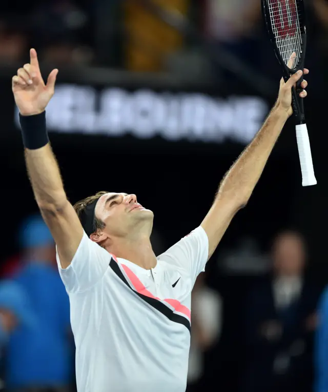 Roger Federer wins