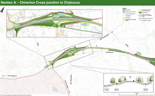 Plans for section A of the dual carriageway