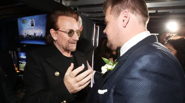 Bono and James Corden