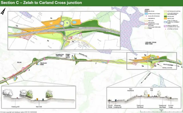 Proposed section between Zelah and Carland Cross junction