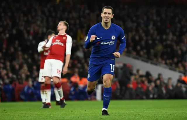 Eden Hazard celebrates