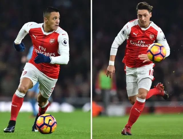 Alexis Sanchez and Mesut Ozil