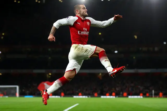 Jack Wilshere celebrates scoring