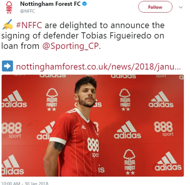 Nottingham Forest tweet