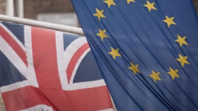 British and EU flags