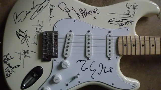 Signatures on a guitar