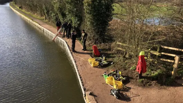 Divers in the river soar