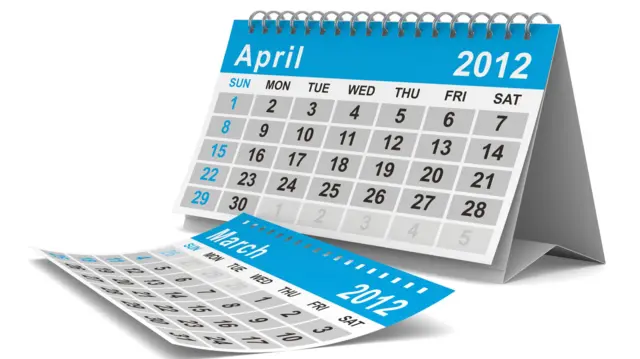 An April 2012 calendar