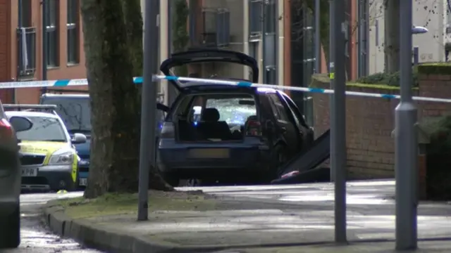 Crashed car in Nottingham