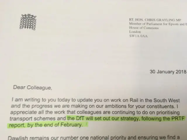 Chris Grayling letter