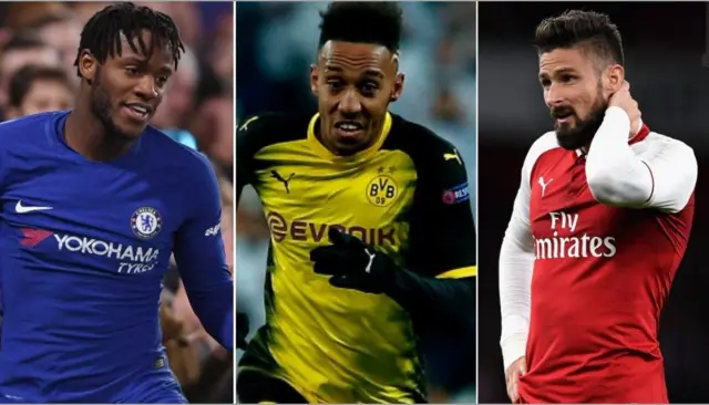 Michy Batshuayi, Pierre-Emerick Aubameyang, Oliver Giroud