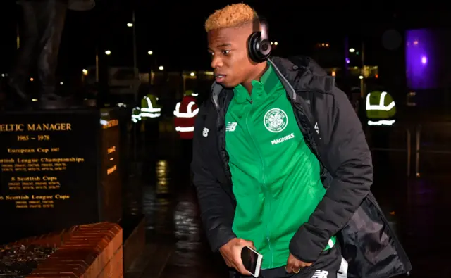 Charly Musonda arriving at Celtic Park this evening