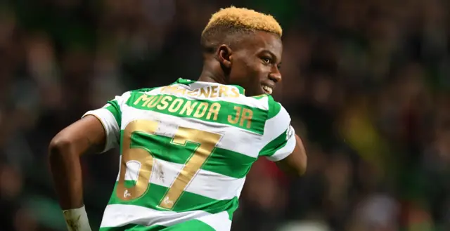 Charly Mousanda is on for his Celtic debut