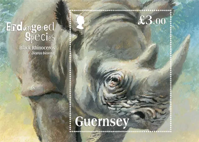 Guernsey Post Black Rhino stamp